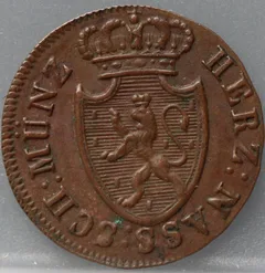 1/4 Kreuzer 1819 Nassau — Koper achterzijde