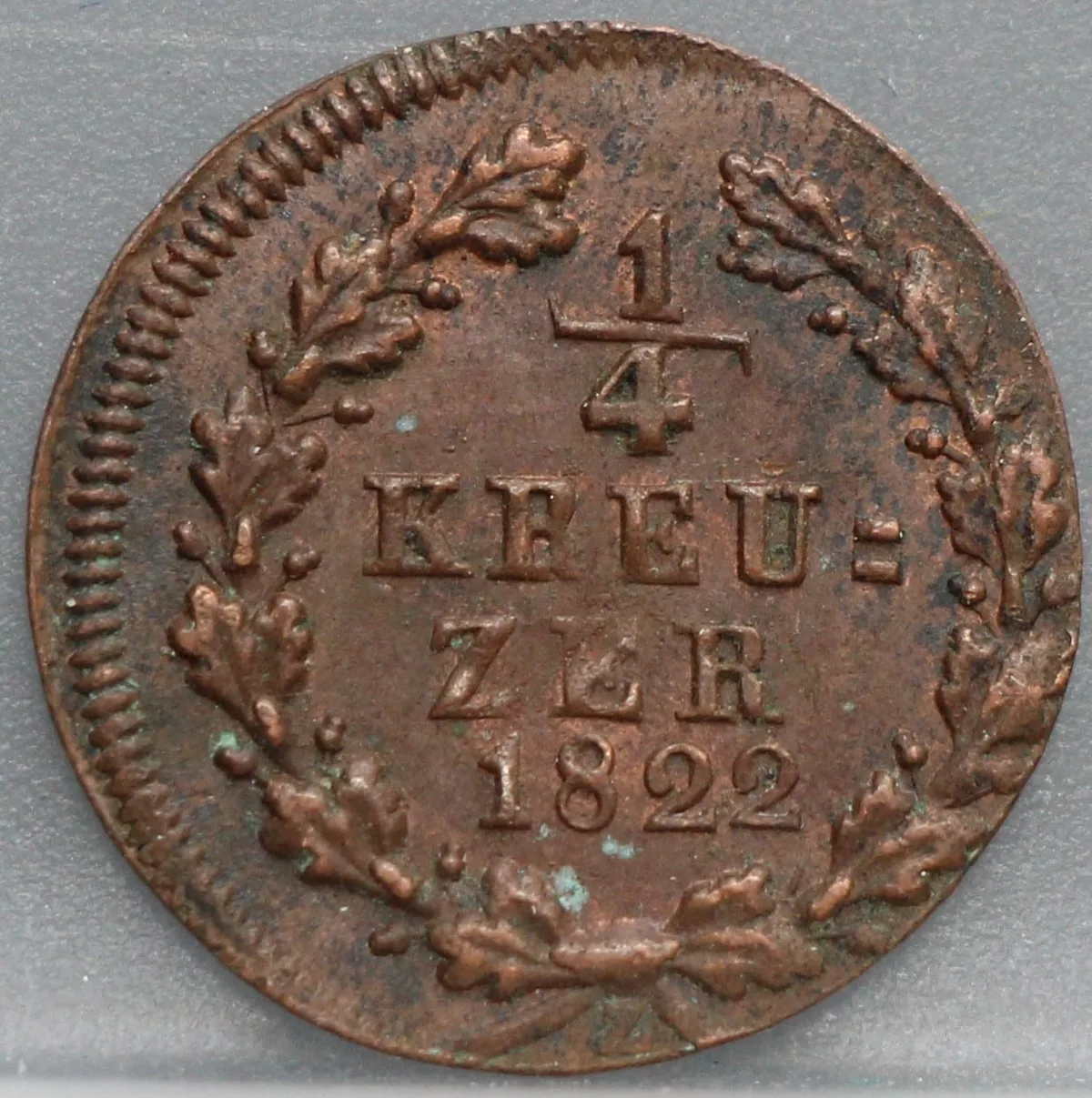 1/4 Kreuzer 1822 Nassau — Koper voorzijde
