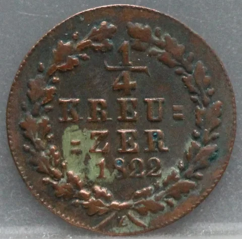 1/4 Kreuzer 1822 Nassau — Koper
