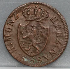 1/4 Kreuzer 1822 Nassau — Koper achterzijde