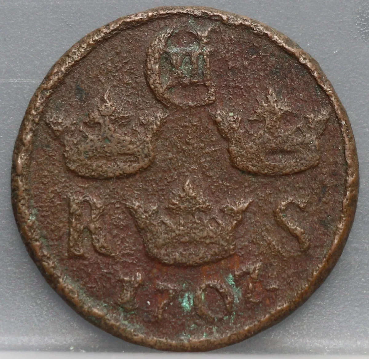 1/6 Öre 1707 Zweden Koper voorzijde
