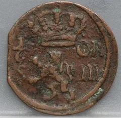 1/6 Öre 1708 Zweden Koper achterzijde