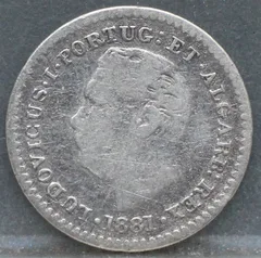 1/8 Rupia 1881 — Portugees India voorzijde