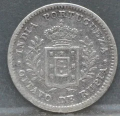 1/8 Rupia 1881 — Portugees India achterzijde
