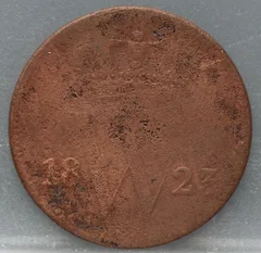 1 Cent 1823 B — Koper, Brussel voorzijde
