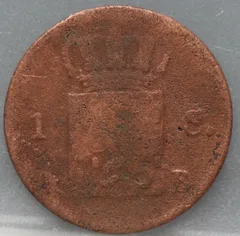 1 Cent 1823 B — Koper, Brussel achterzijde