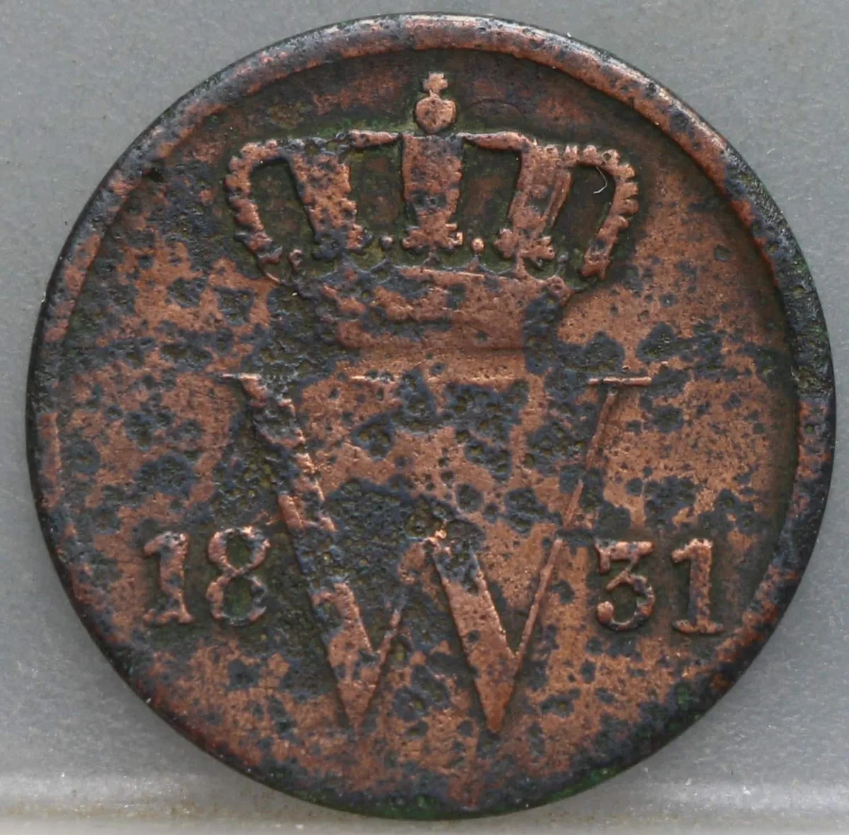 1 Cent 1831 Utrecht — Willem I voorzijde