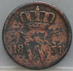 1 Cent 1831 Utrecht — Willem I voorzijde