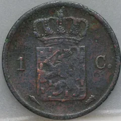 1 Cent 1831 Utrecht — Willem I achterzijde