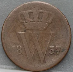 1 Cent 1837 Willem I — Koper voorzijde