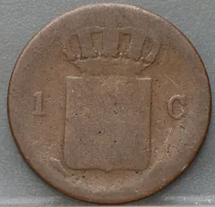 1 Cent 1837 Willem I — Koper achterzijde