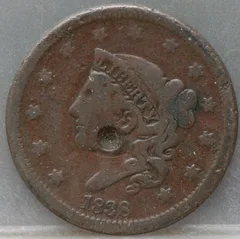 1 Cent 1838 — USA voorzijde