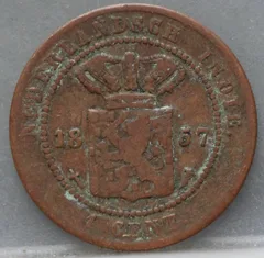 1 Cent 1857 Nederlands-Indië — Koper voorzijde