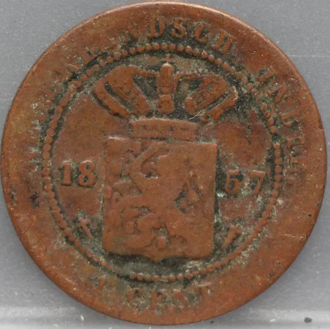 1 Cent 1857 Nederlands-Indië — Koper