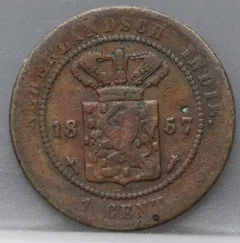 1 Cent 1857 Nederlands-Indië — Koper voorzijde