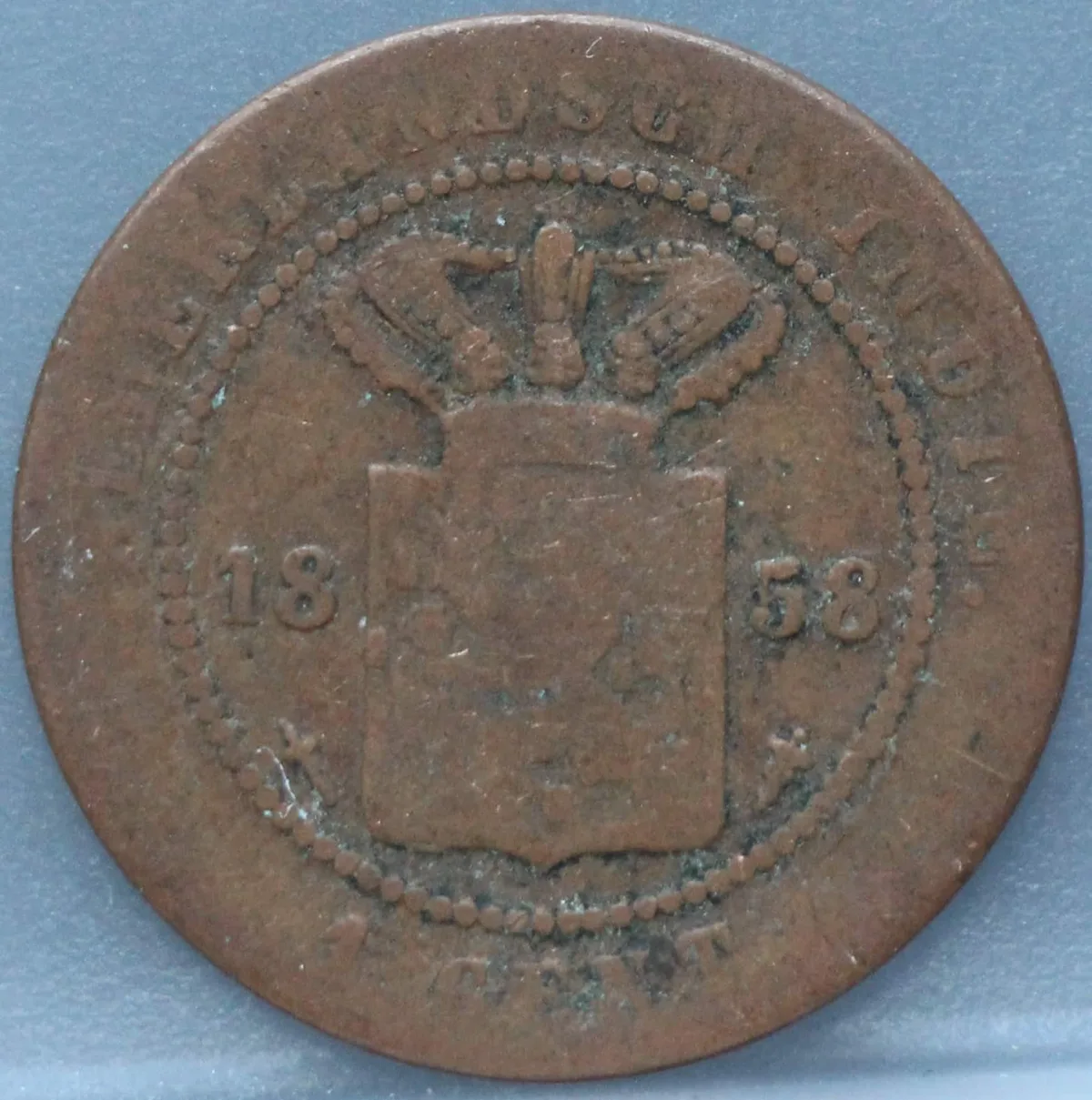 1 Cent 1858 – Nederlands-Indië – Brons voorzijde