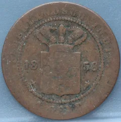 1 Cent 1858 – Nederlands-Indië – Brons voorzijde
