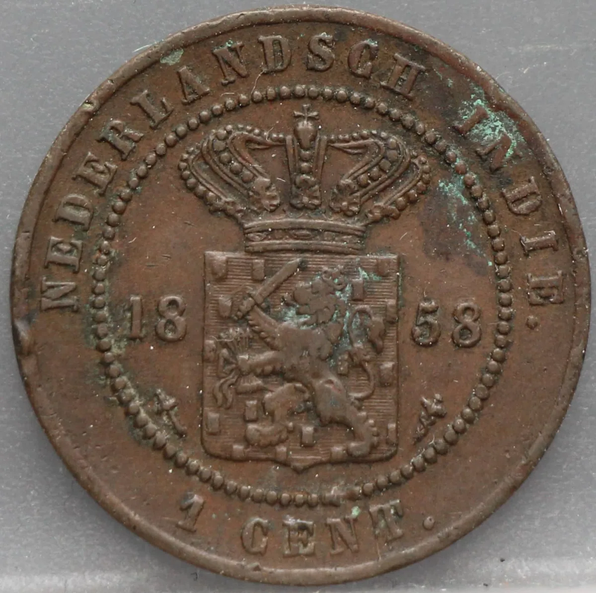 1 Cent 1858 – Nederlands-Indië – Brons voorzijde