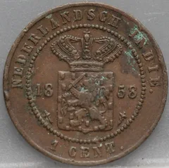 1 Cent 1858 – Nederlands-Indië – Brons voorzijde