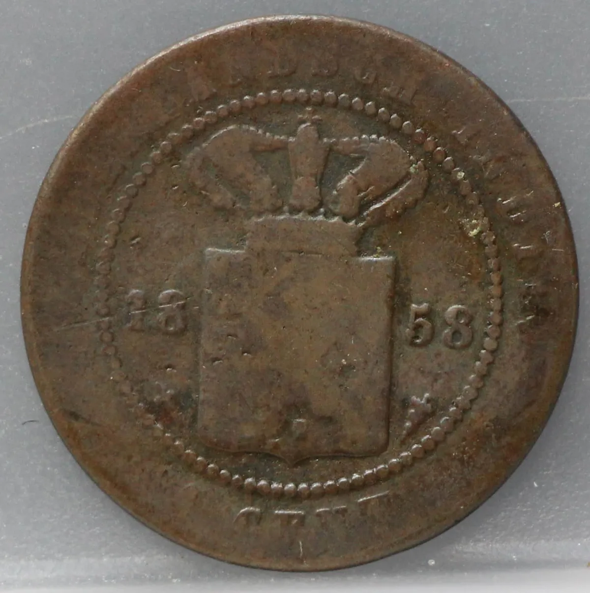 1 Cent 1858 – Nederlands-Indië – Brons voorzijde