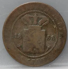 1 Cent 1858 – Nederlands-Indië – Brons voorzijde