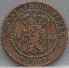 1 Cent 1858 – Nederlands-Indië – Brons voorzijde