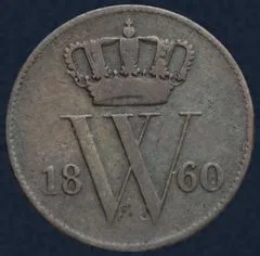 1 Cent 1860 Willem III Koper