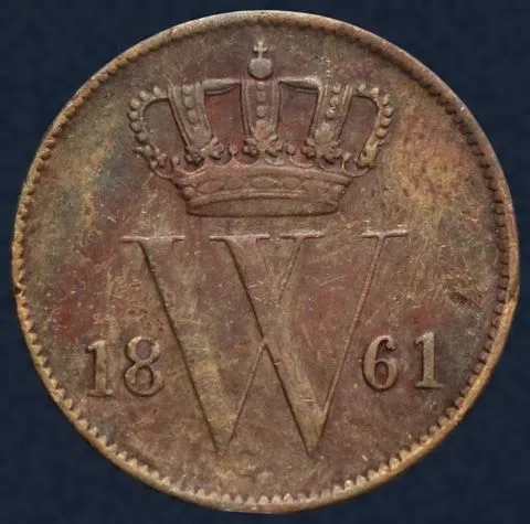 1 Cent 1861 Willem III Koper