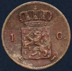 1 Cent 1861 Willem III Koper