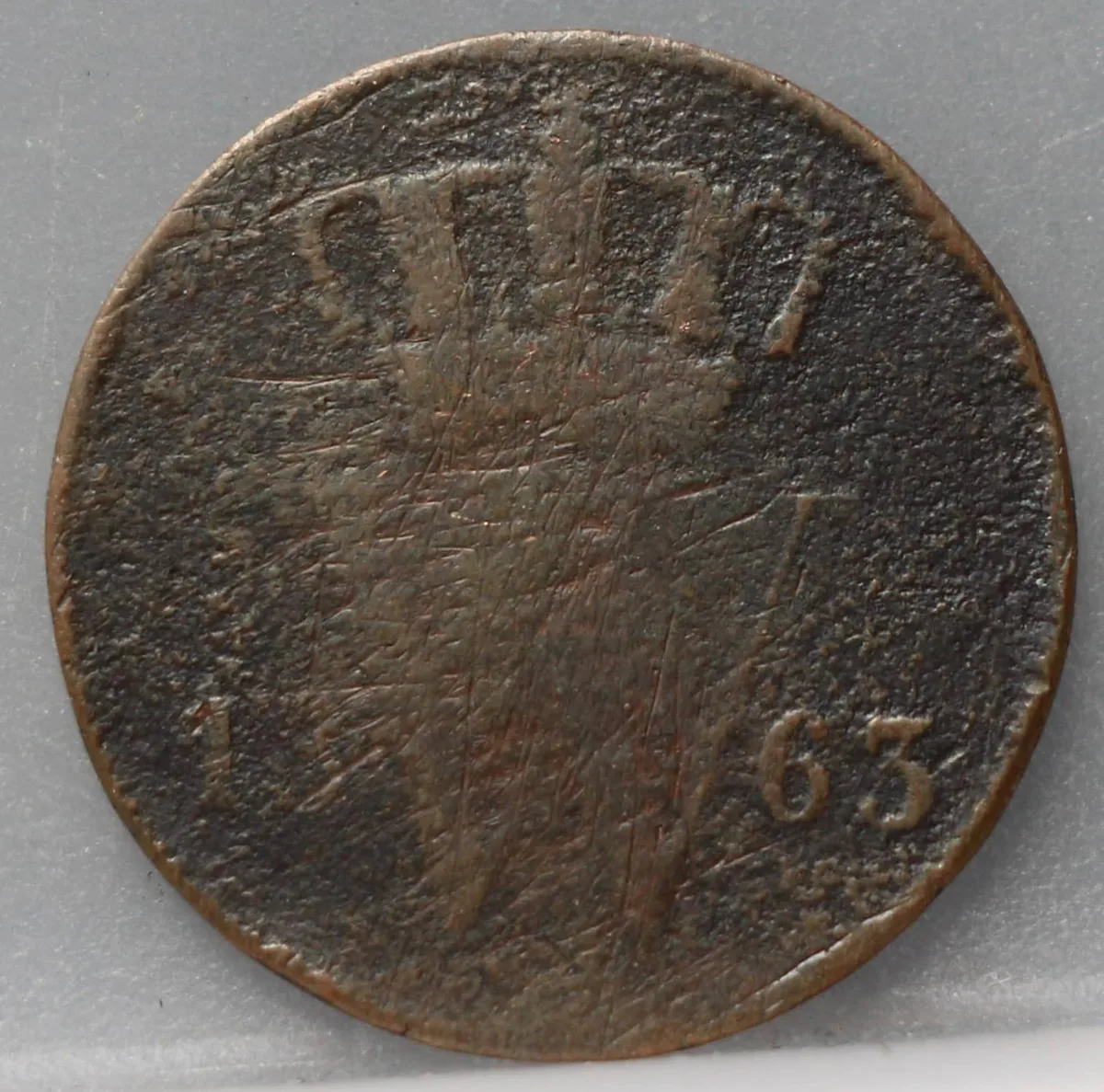 1 Cent 1863 Willem III — Koper voorzijde, Nederland