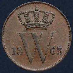 1 Cent 1863 Willem III Koper