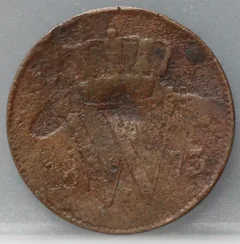 1 Cent 1873 Willem III — Koper voorzijde, Nederland