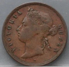 1 Cent 1874 H — Straits Settlements voorzijde