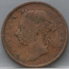 1 Cent 1874 H — Straits Settlements voorzijde