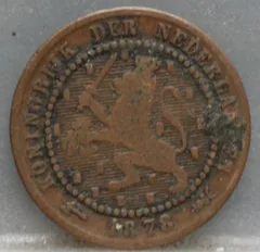 1 Cent 1878 Willem III — Brons voorzijde