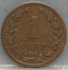 1 Cent 1878 Willem III — Brons achterzijde