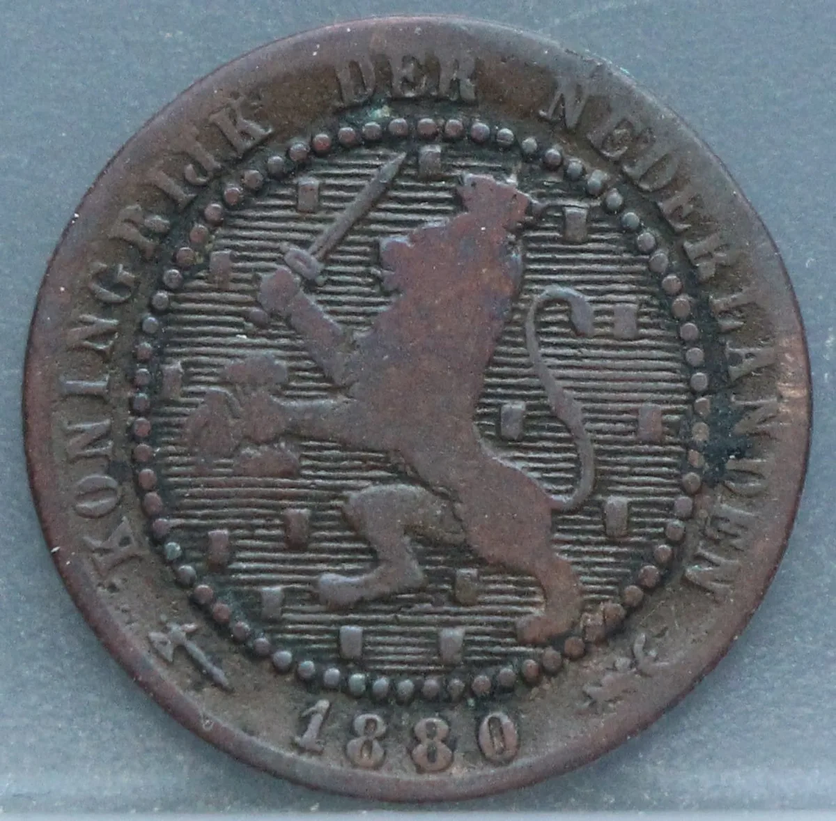 1 Cent 1880 Willem III — Brons voorzijde