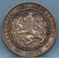 1 Cent 1881 — Brons voorzijde