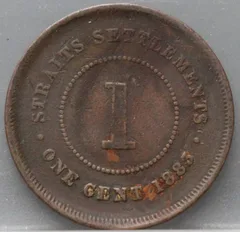 1 Cent 1883 Straits Settlements achterzijde