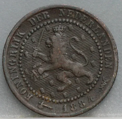 1 Cent 1884 — Willem III Brons