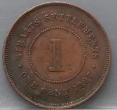 1 Cent 1897 — Straits Settlements achterzijde