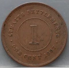 1 Cent 1897 — Straits Settlements achterzijde