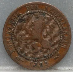 1 Cent 1899 Wilhelmina voorzijde