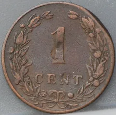 1 Cent 1904 — Brons achterzijde