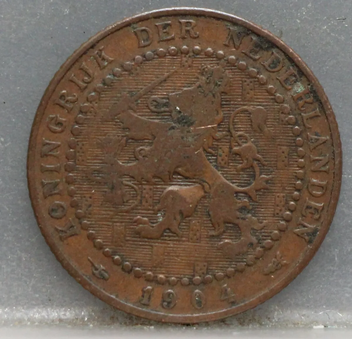 1 Cent 1904 Wilhelmina — Brons voorzijde, Koninkrijk der Nederlanden