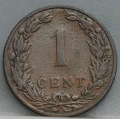 1 Cent 1906 Wilhelmina — Brons achterzijde
