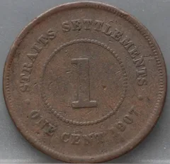 1 Cent 1907 — Straits Settlements achterzijde