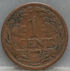 1 Cent 1916 Wilhelmina achterzijde
