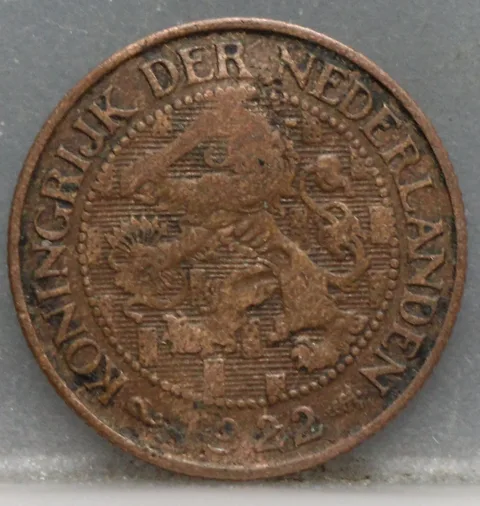 1 Cent 1922 Wilhelmina — Brons