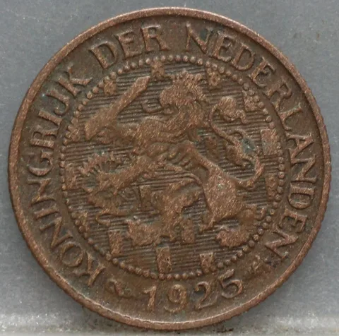 1 Cent 1925 Wilhelmina — Brons